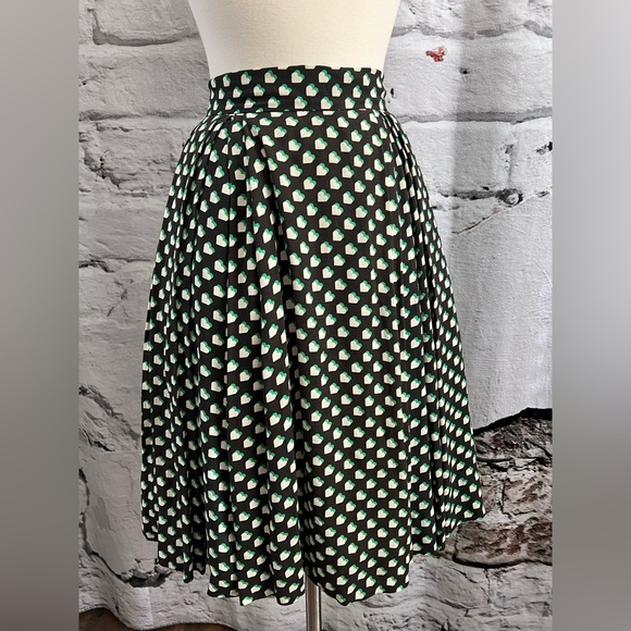 Orla Kiely Hipstich Aline Pleated Skirt with Pockets Heart Love Pattern - Picture 5 of 10